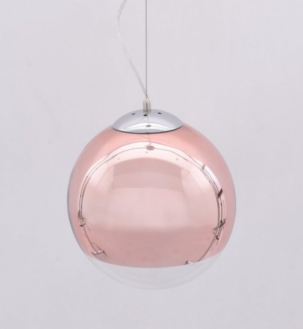 Lampa wisząca - Nowoczesna - Różowe Złoto  - Ibiza 30cm - dekoracyjne oświetlenie - decoart24.pl
