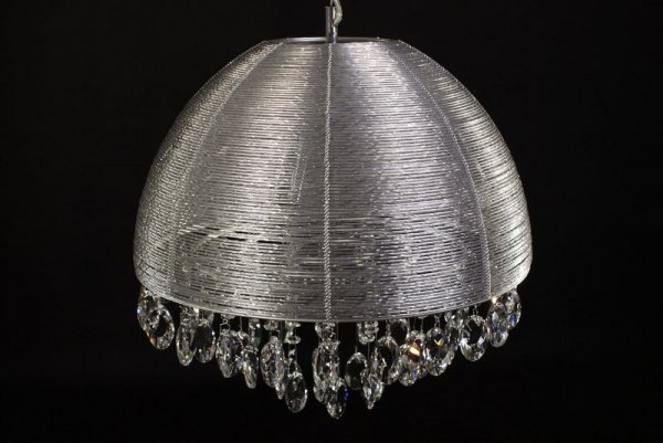 Lampa wisząca - Kryształowa Srebrna - Leonella - Dekoracje lampy - decoart24.pl