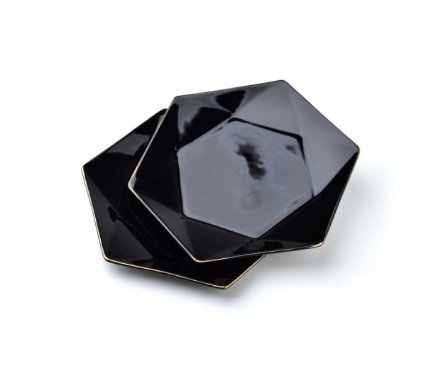 Komplet talerzy - deserowe płaskie 24x21cm - RALPH BLACK 