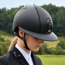 KEP ITALIA CROMO 2.0 MATT BLACK Kask jeździecki SZEROKI DASZEK