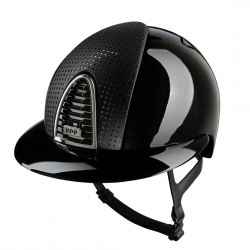 KEP ITALIA Cromo 2.0 Riding Helmet / Polish Metal Black / Verona Chrome Black Kask jeździecki SZEROKI DASZEK