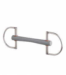 BERIS Wędzidło D-ring plastikowe/syntetyczne proste
