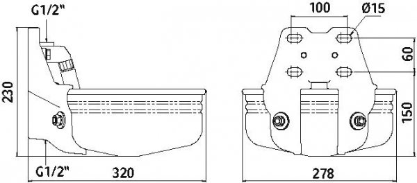 KERBL G51 Poidło emaliowane z zaworem rurkowym