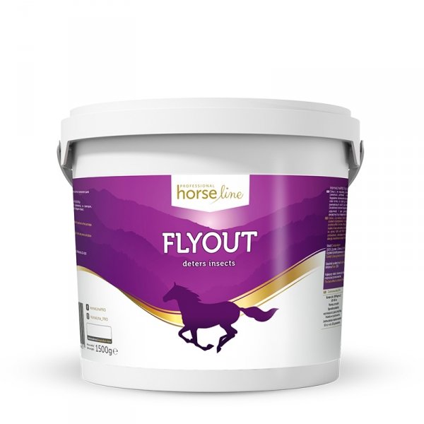 .HorseLinePRO FlyOut Preparat przeciw owadom (komarom, gzom, kleszczom) 1,5kg