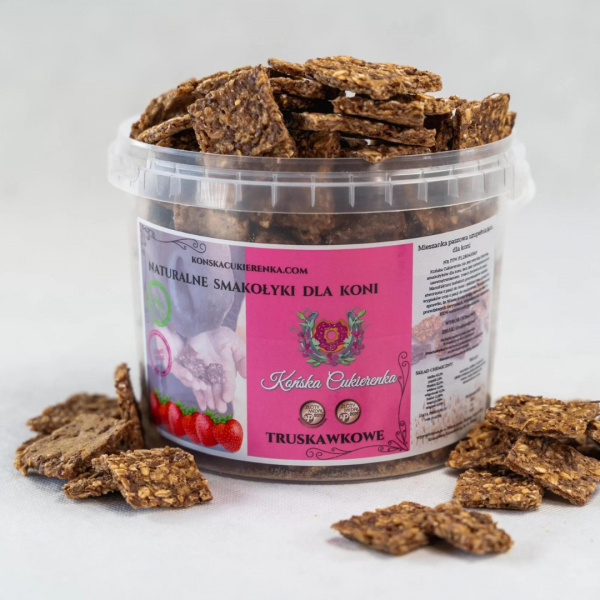 KOŃSKA.. CUKIERENKA Smakołyki/Cukierki naturalne dla koni RÓŻNE SMAKI 1L