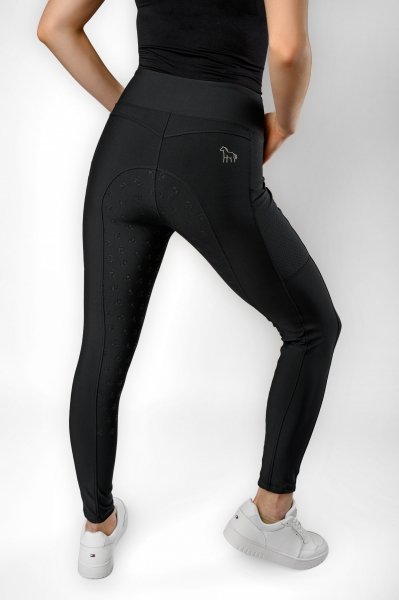 HuleHest COMFORT RIDE Legginsy jeździeckie z wysokim stanem i pełnym lejem silikonowym