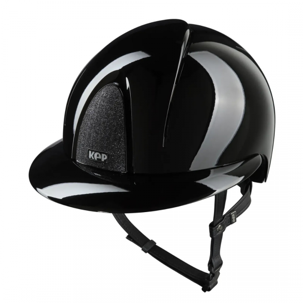 KEP ITALIA SMART NOVA METAL POLISH POLO VISOR STAR BLACK Kask jeździecki z szerokim daszkiem"