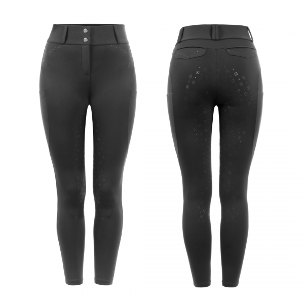 CAVALLO CAVALCANDERA Bryczesy/Legginsy jeździeckie z wysokim stanem i pełnym lejek silikonowym 