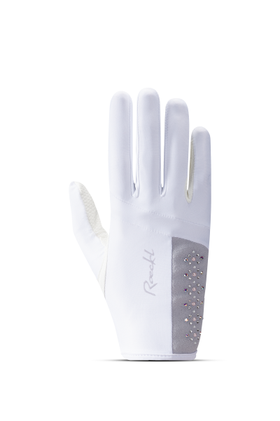 ROECKL LILLINOE Letnie rękawiczki jeździeckie BIAŁE