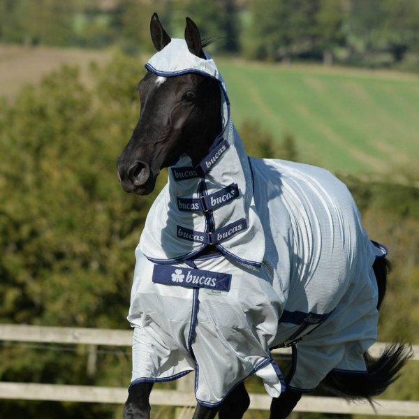  BUCAS BUZZ-OFF X Derka siatkowa przeciw owadom z kołnierzem i klapą pod brzuchem dla koni