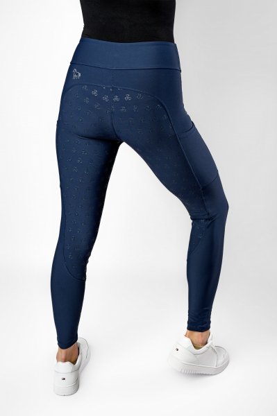 HuleHest ACTIVE RIDE Legginsy jeździeckie z wysokim stanem i pełnym lejem silikonowym