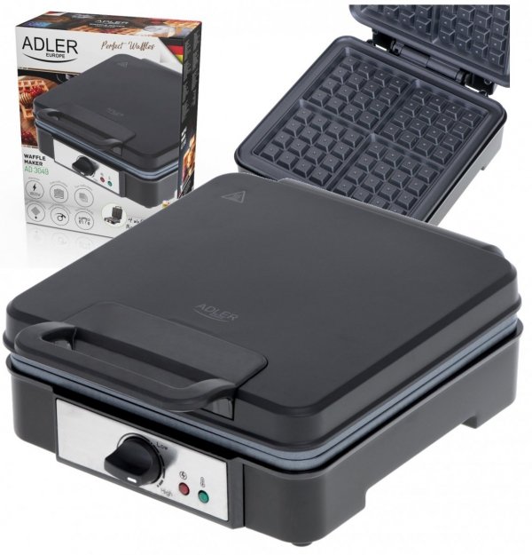 GOFROWNICA ADLER 1800W 4 GOFRY NON-STICK | AD3049