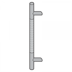 Uchwyt 14-1, stal nierdzewna z dekoracyjną częścią środkową, rozstaw 210 mm, długość 330 mm