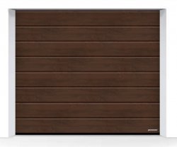 Brama LPU 42 3000 x 2000 mm, Przetłoczenia M, Decograin, Dark Oak + prowadzenie Z