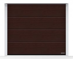 Brama LPU 42 6000 x 2125 mm, Przetłoczenia L, Decograin, Rosewood + prowadzenie N