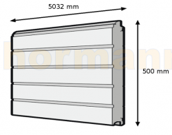 Segment bramy SPU, przetłoczenie S, Stucco, ocieplany 42 mm, kolor RAL 9002, wysokość 500 mm, szerokość 5032 mm