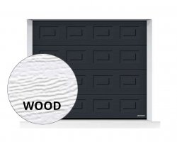 Brama LPU 42 2375 x 2125 mm, Kasetony S, Woodgrain, kolor RAL 7016 antracytowy + prowadzenie Z