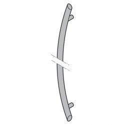 Uchwyt HOE 100, stal nierdzewna matowa szczotkowana, 3 punkty mocowania, 1140 mm