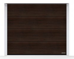 Brama LPU 42 2375 x 2125 mm, Przetłoczenia L, Decograin, Night Oak + prowadzenie Z