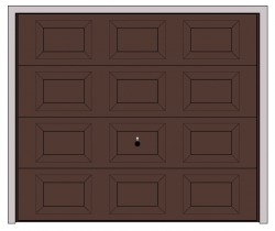 Brama uchylna N80, 2500 x 2125, wzór kaseton, kolor brązowy RAL 8028