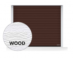 Brama LPU 42 3500 x 2125 mm, Przetłoczenia S, Woodgrain, kolor RAL 8028 brązowy + prowadzenie Z