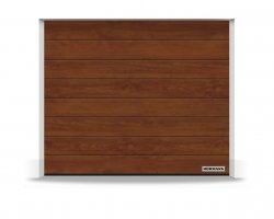 Brama RenoMatic 2500 x 2500 mm, Przetłoczenia M, Decocolor, Dark Oak + prowadzenie Z