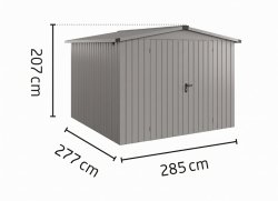 Metalowy domek narzędziowy EcoStar Euroline ESD 10 (262x262 cm) - dach dwuspadowy, drzwi 2-skrzydłowe, kolor antracyt RAL 7016