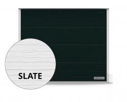 Brama RenoMatic 3000 x 2250 mm, Przetłoczenia L, Slategrain, kolor RAL 9005 czarny + prowadzenie Z