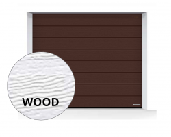 Brama LPU 42 5000 x 2250 mm, Przetłoczenia M, Woodgrain, kolor RAL 8028 brązowy + prowadzenie N