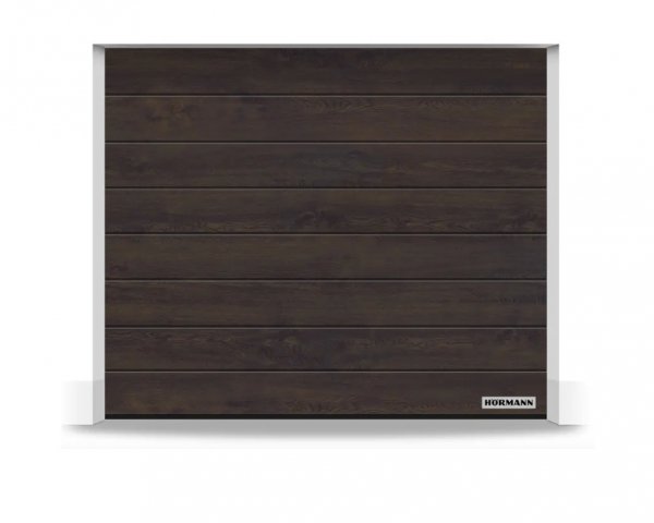 Brama RenoMatic 2375 x 2125 mm, Przetłoczenia M, Decocolor, Night Oak + prowadzenie Z