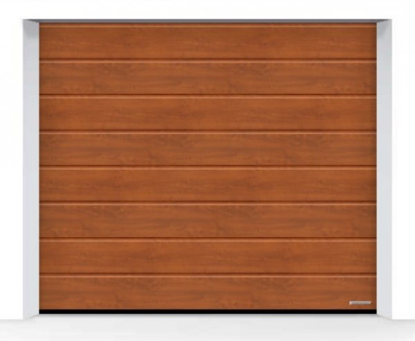 Brama LPU 42 2500 x 2250 mm, Przetłoczenia M, Decograin, Golden Oak + prowadzenie Z