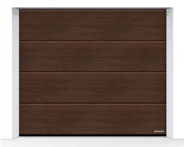 Brama LPU 42 4000 x 2250 mm, Przetłoczenia L, Decograin, Dark Oak + prowadzenie Z