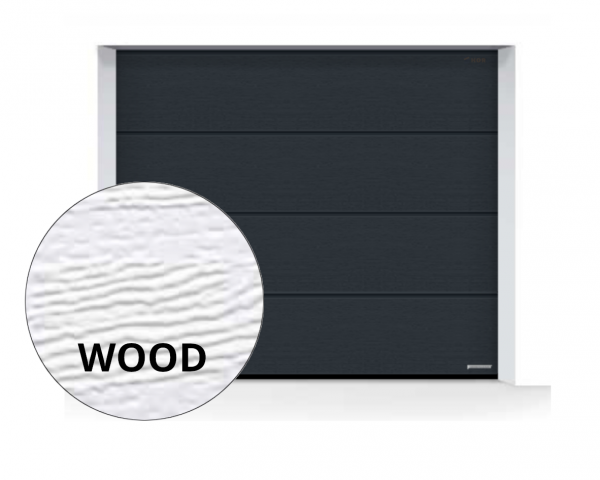 Brama LPU 42 3000 x 2000 mm, Przetłoczenia L, Woodgrain, kolor RAL 7016 antracytowy + prowadzenie Z