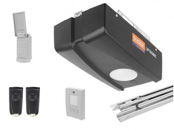 ZESTAW: napęd Liftronic 800 (siła 800 N, do 12.5 m2) + szyna FS 3-M + dwa piloty RSC 4 + sterownik PB3 + klawiatura kodowana RCT 3b