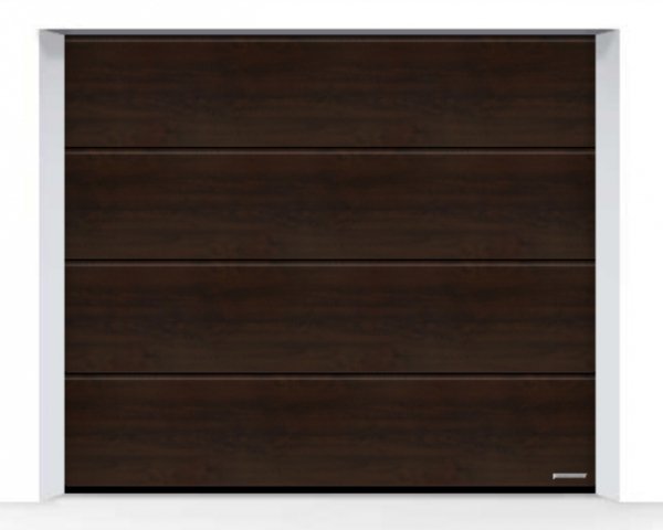 Brama LPU 42 5000 x 2250 mm, Przetłoczenia L, Decograin, Night Oak + prowadzenie N