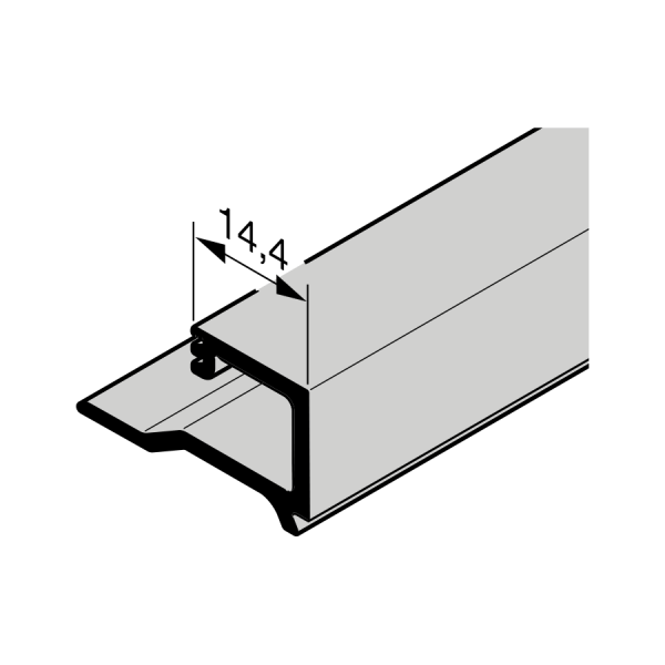 Aluminiowa listwa przyszybowa do drzwi bocznych ASP 40 / ASR 40 / NTP079, grubość wypełnienia 26 mm, eloksalowana E6 / EV 1, sprzedaż na metry