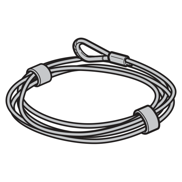 Linki stalowe Ø 3 mm z kauszą, prowadzenie typu L, komplet na każdą bramę, L = 5655 wysokość bramy do 2250