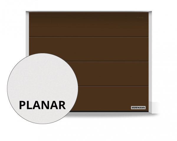 Brama RenoMatic 2315 x 2080 mm, Przetłoczenia L, Planar, kolor CH 8028 Matt deluxe brązowy + prowadzenie Z