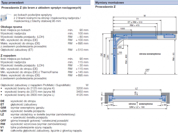 Brama LPU 42 2500 x 2500 mm, Kasetony S, Woodgrain, kolor RAL 7016 antracytowy + prowadzenie Z