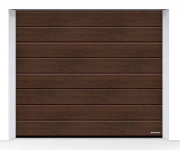 Brama LPU 42 2750 x 2500 mm, Przetłoczenia M, Decograin, Dark Oak + prowadzenie Z