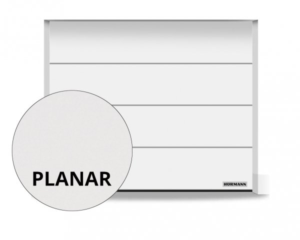 Brama RenoMatic 2375 x 2125 mm, Przetłoczenia L, Planar, kolor CH 9016 Matt deluxe biały + prowadzenie Z
