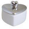PUZDERKO CERAMICZNE SERCE BIAŁO-SREBRNE DUŻE 11,5x10,5x8 cm