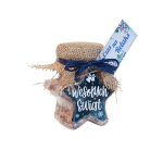 Himalajska sól do kąpieli z kwiatkami lawendy w światecznym opakowaniu w kształcie gwiazdki. 250 g