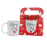 Kubek ceramiczny w ozdobnym opakowaniu z napisem Kocham Cię