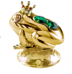 Pozłacana figurka z kryształkami STRASS Swarovski. Żaba 6,5×5,3 cm