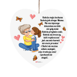 Tabliczka w kształcie serca  Babcia Moja Kochana z wnuczką. Rozmiar  30x30x0,5 cm