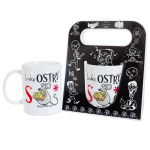 Kubek ceramiczny z napisem  Lubię ostry se* , w ozdobnym czarnym opakowaniu
