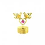 Pozłacana figurka z kryształkami STRASS Swarovski.wys.10 cm.