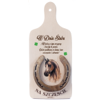 Deska dekoracyjna Na Szczęście z prawdziwą podkową -  W Dniu Ślubu