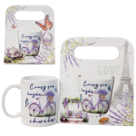 Kubek ceramiczny w ozdobnym opakowaniu z napisem Ciesz się każdą chwilą